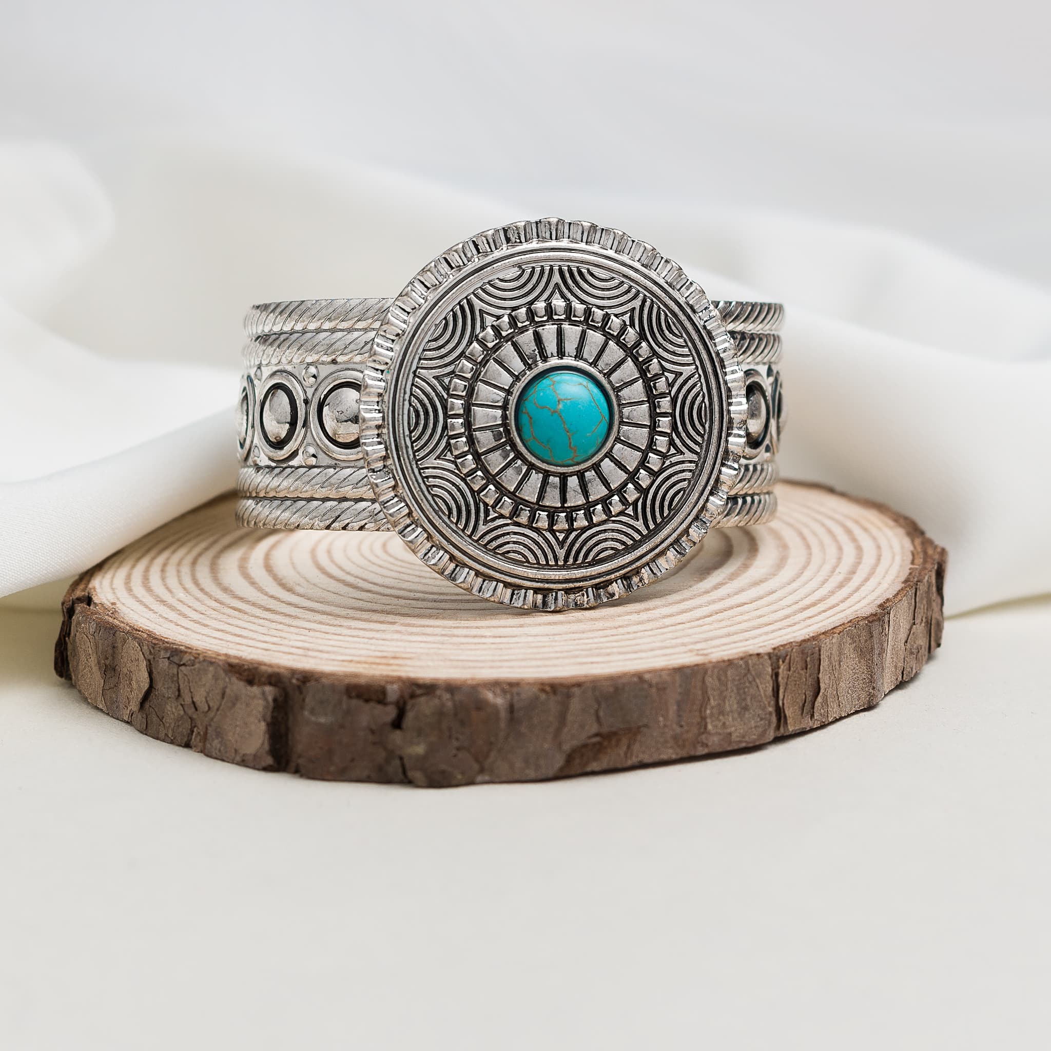 Western Sunburst Turquoise Cuff Bracelet